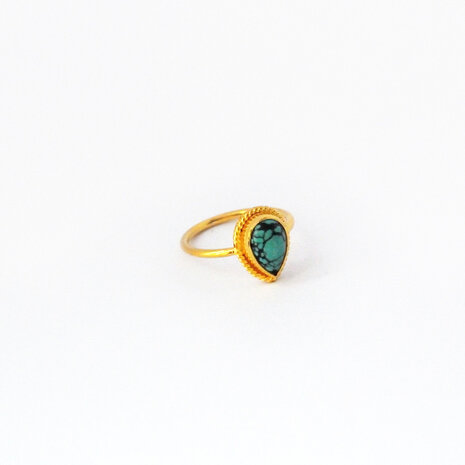 Scarlett ring ♡ turkoois gold