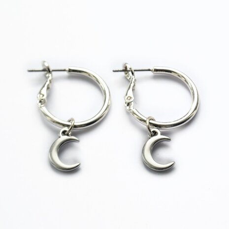 Neoma earrings ☽ moon silver
