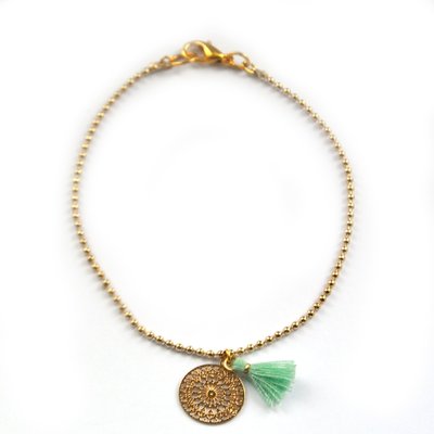 Gold boho tassel turquoise