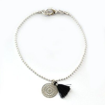 Silver boho tassel zwart