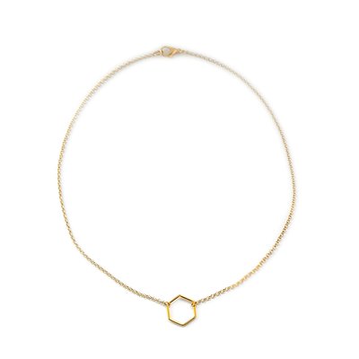 Ketting hexagon goud (M)