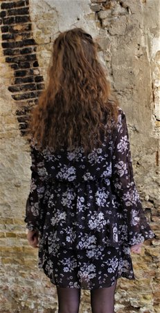 zwart/wit bloemen jurkje