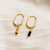 Viola earrings ♡ natural stone auburn gold