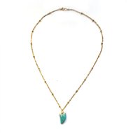 June necklace ♥ turkoois stone gold