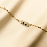 Gemma bracelet ♡ natural stone leopard gold