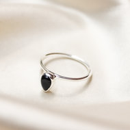 Neptune ring ♆ droplet onyx silver