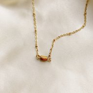 Violet necklace ♡ natural stone auburn gold