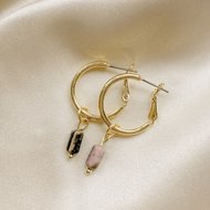 Violet earrings ♡ natural stone mauve gold