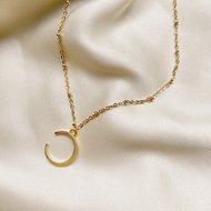 Caleena necklace ☽ moon pendant gold