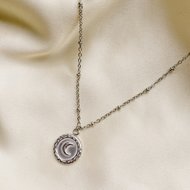 Deva necklace ☽ moon pendant silver
