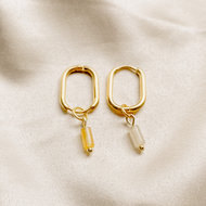Viola earrings ♡ natural stone yellow gold