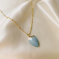 June necklace ♥ turkoois stone gold