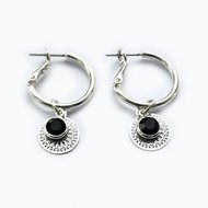 Ava earrings ♥ mandala black silver
