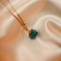 Jade necklace ♡ hexahedron emerald stone gold_