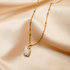 Laura necklace ♡ natural stone marble gold_