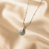 Lynn necklace 🌢 ocean green stone silver_