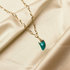 Juniper necklace ♥ emerald stone shackle gold_